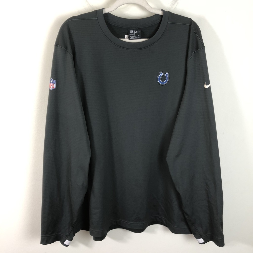 Indianapolis Colts Nike NFL On Field Long Sleeve Shirt Men's XL Dark Gray